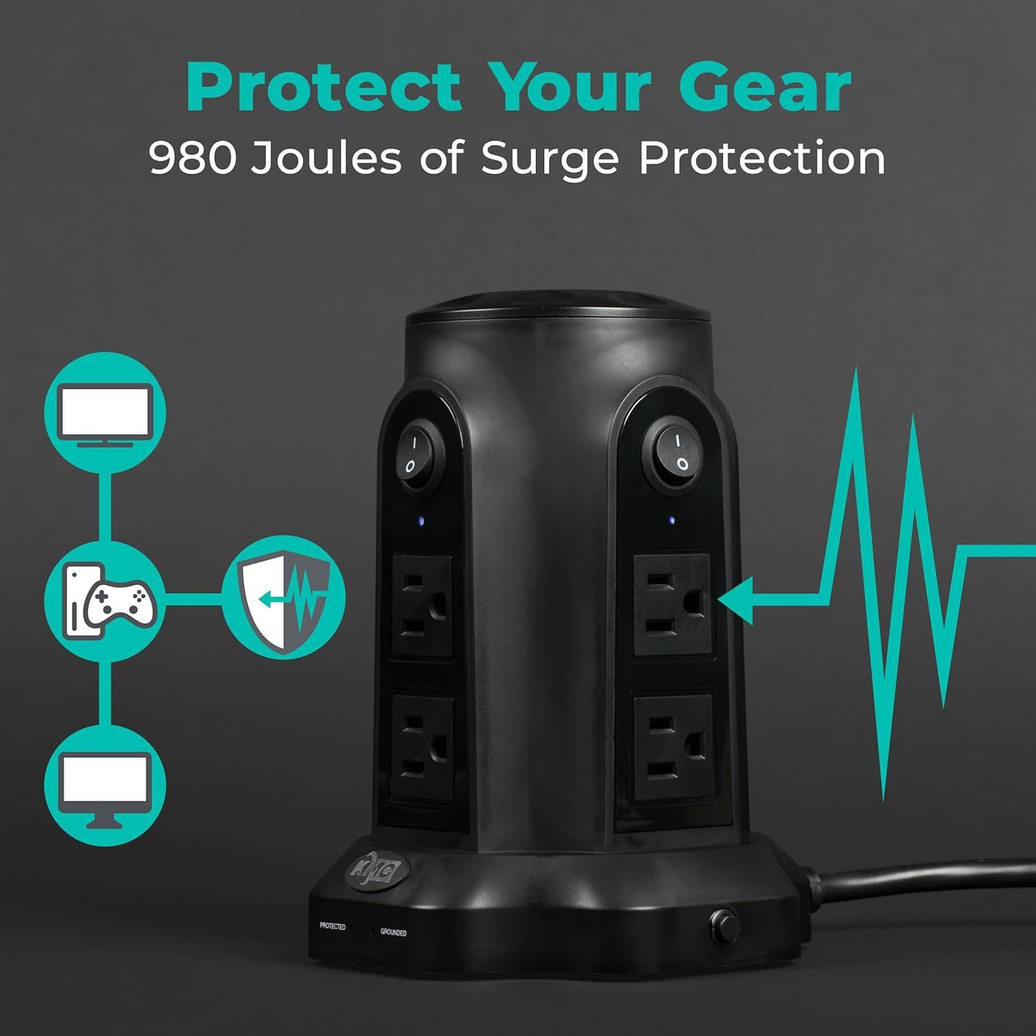 Cross-border US Standard USB Tower Vertical Socket American Standard Multi-function Smart Power Strip with Cord Outlet