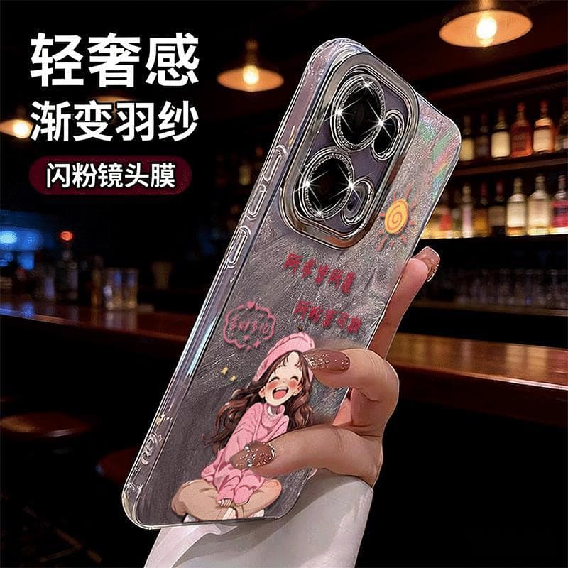 New Year Wishes Come True Girl-Friendly Anti-Drop iPhone 17 Pro Max Fine Hole Feather Texture 13