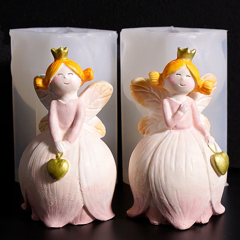 New Lily of the Valley Fairy Mold Forest Angel Girl Fairy Tale Crown Princess Gypsum Ornament Silicone Mold