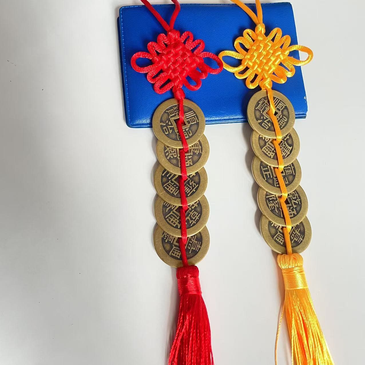 Enlarged and thickened Five Emperors Money pendant door-to-door household brass pendant Five Emperors Money Chinese knot manufacturer direct sales wholesale