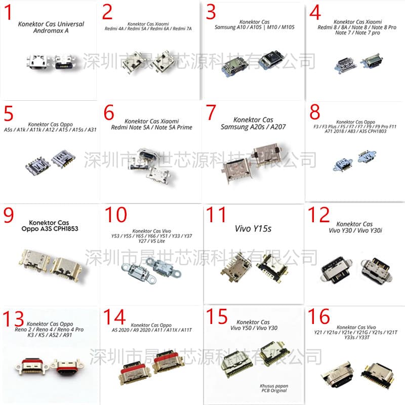 Wholesale mobile phone charging port, USB interface, Android TPC charging port interface series accessories