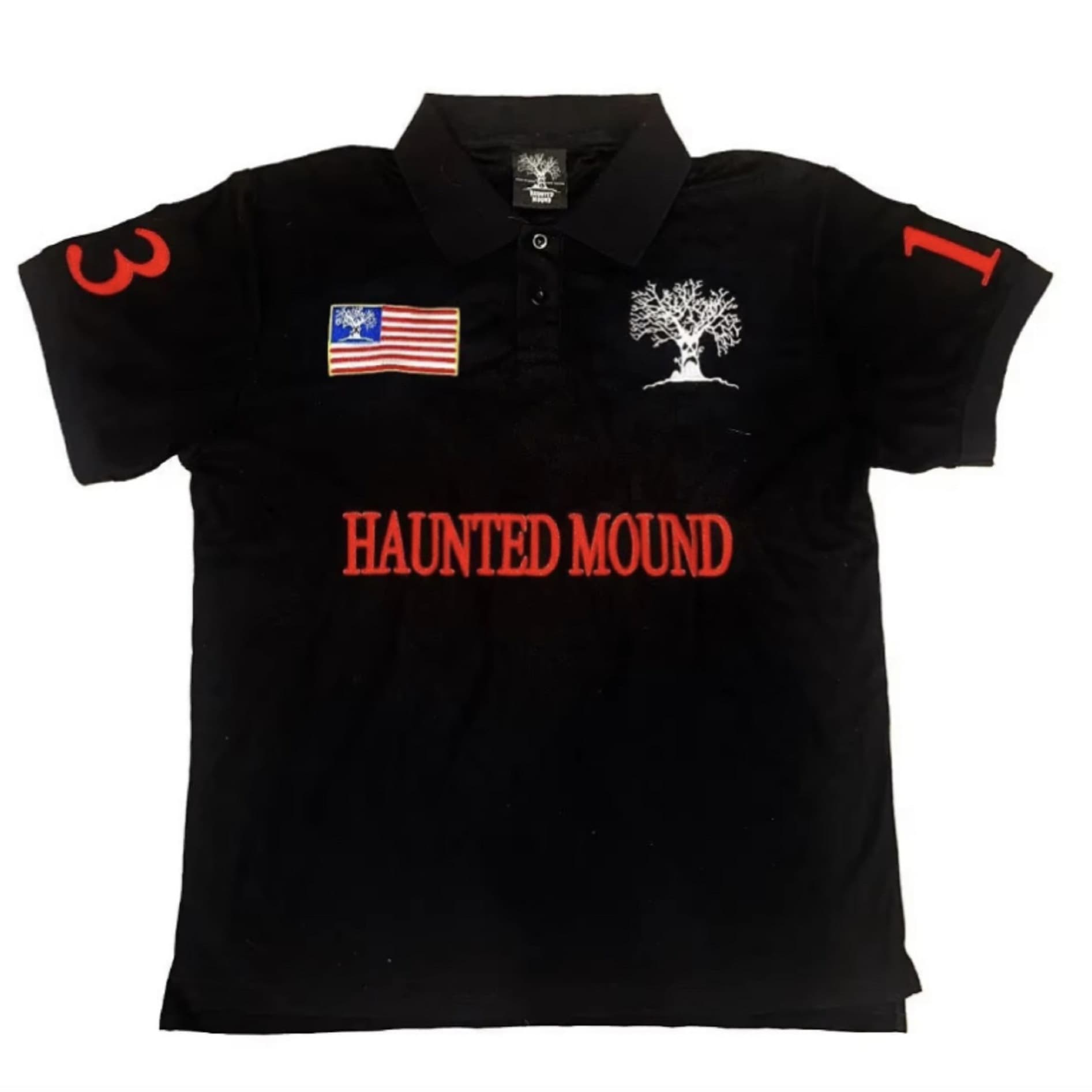 Fully embroidered shirt number 13 Polo collar shirt short t-shirt black t simple daily trend personalized embroidered short sleeve