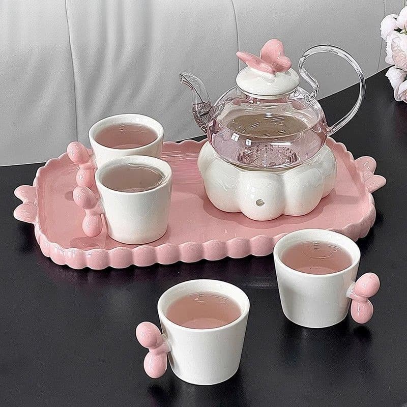 Cream Water Cup Household Kettle Tea Cup Living Room High-Quality Ceramic Teaware Housewarming Gift Set Light Luxury Gift Box
