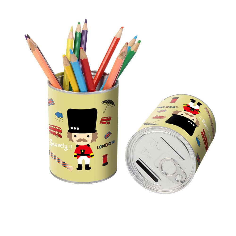 Custom Pattern Logo Tin Can Pen Holder Storage Container Cross-border European Nutcracker DIY Money Box