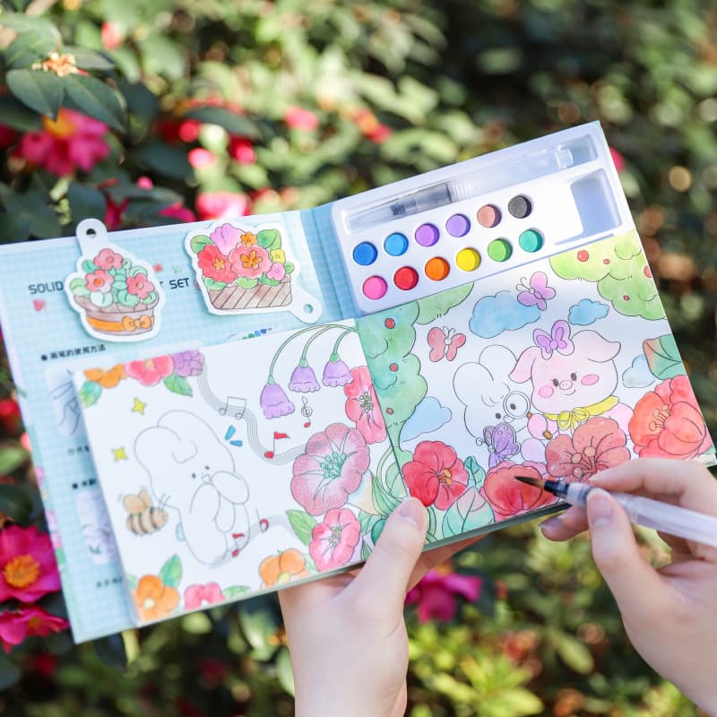 Bring your own paint children's coloring book graffiti art cartoon early education educational solid pigment picture book wholesale