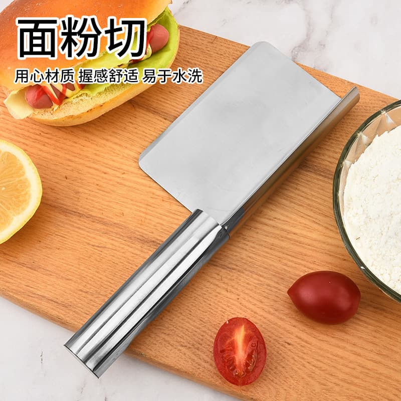 Stainless steel handle flour scraper flour cutter rice roll scraper knife multifunctional cutter dough cutting tool