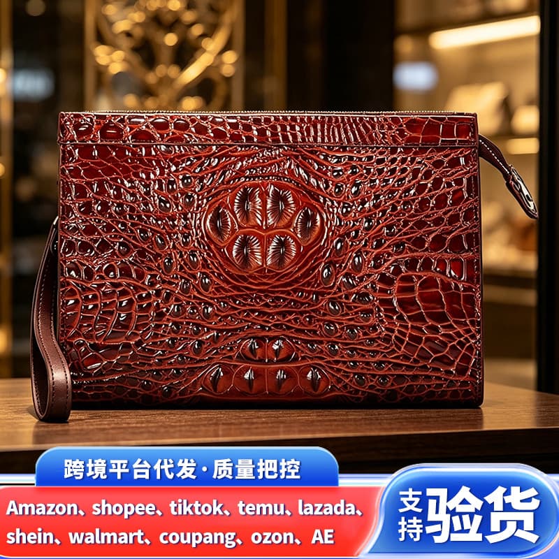 2026 New Crocodile Pattern Clutch Bag for Men Large Capacity Casual Wristlet Long Zipper Handbag