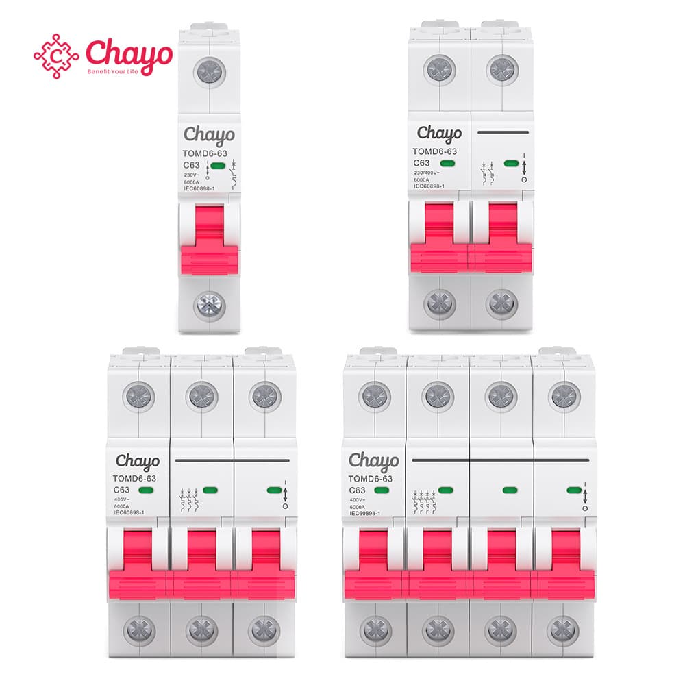 AC MCB small circuit breaker 1P2P3P4P 400V short circuit protection air switch outlet dedicated Chayo