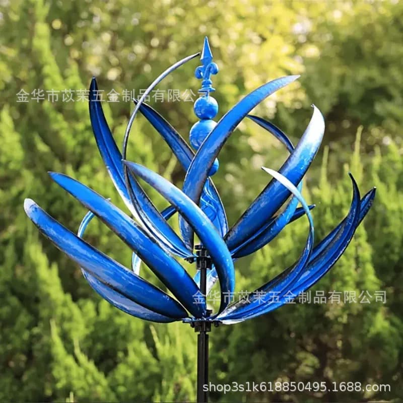 Garden Decoration Harlow Wind-Powered Spinner Iron Windmill Outdoor Yard Ground Insert Ornament Cross-Border Iron Art