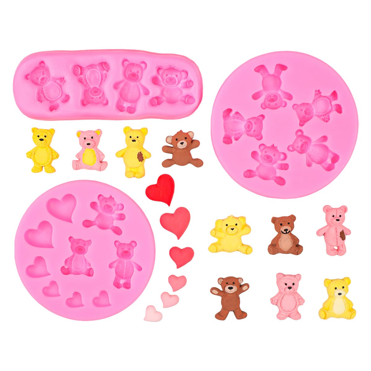 New cartoon bear fondant silicone mold chocolate cake decoration edge tool mold glue jewelry mold