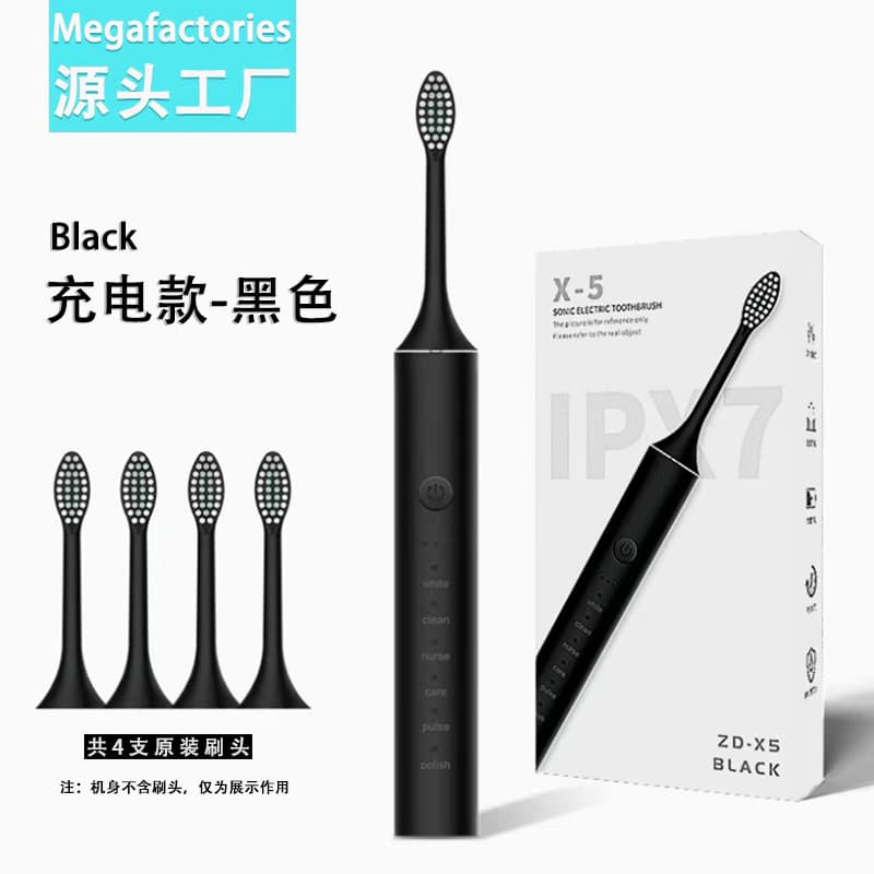 Cross-border Soft Bristle Head Water Flosser Rechargeable Automatic Electric Toothbrush Ultrasonic for Men, Adults, and Children