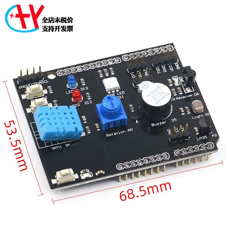 9-in-1 Sensor Multi-function Expansion Board DHT11 LM35 Temperature Humidity Buzzer for Arduino