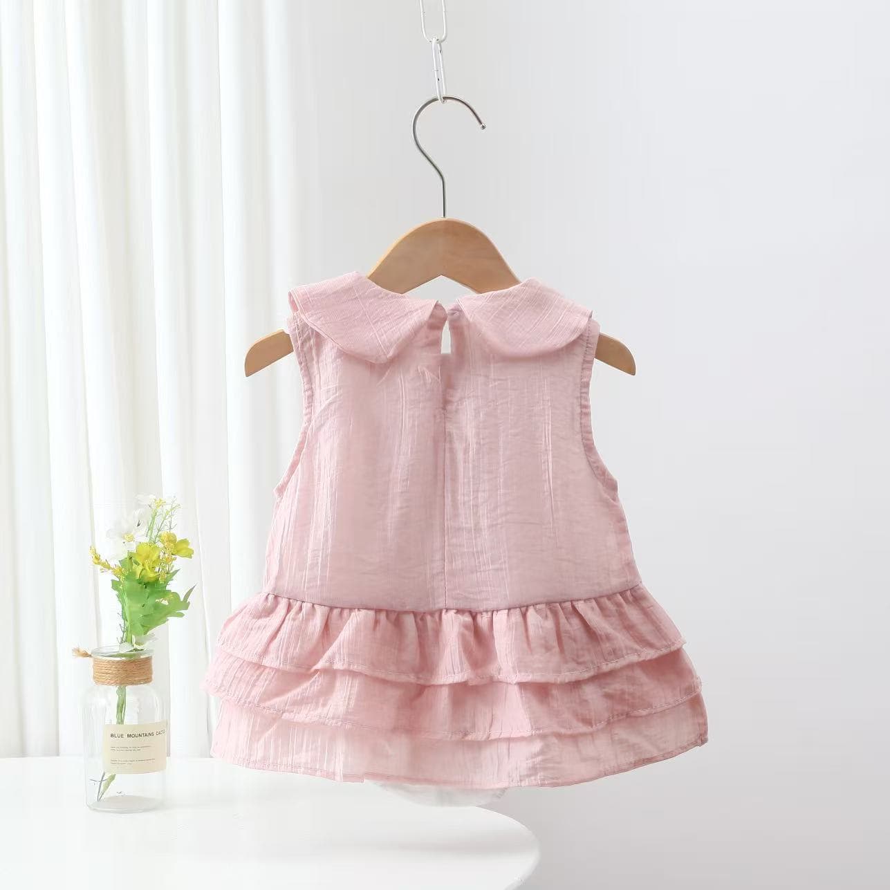 Girls Pink Dress 2026 Summer New Fresh Princess Style Mid-Length Outer Wear Dress