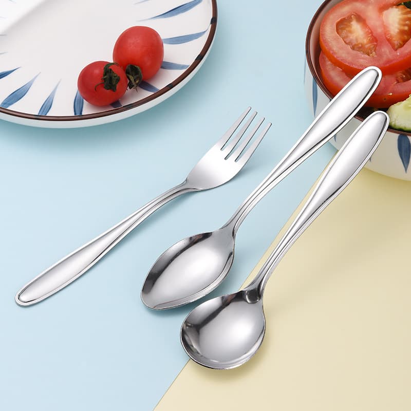 Stainless Steel Pointed Spoon Round Spoon Dinner Fork Home Kitchen Tableware Soup Spoon Rice Spoon Dessert Spoon Coffee Stirring Spoon Wholesale