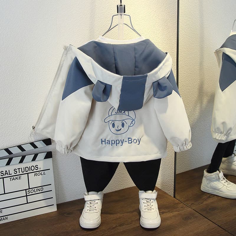 New Children's Spring/Autumn Jacket Korean Style Color-Block Windbreaker for Boys and Girls