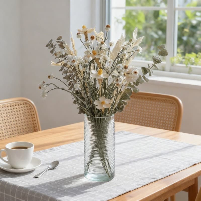 Simple Dried Flower Bouquet Preserved Flowers Living Room Table Decoration Bedroom Room Light Luxury Ornament Fashionable Decor Gift for Girlfriend