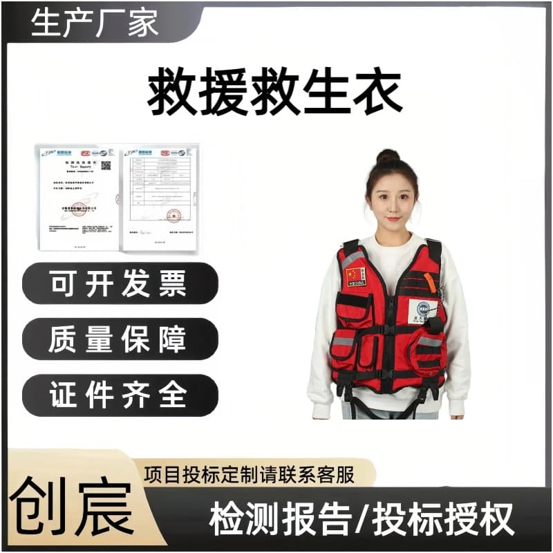 Large buoyancy water life jacket life vest 100N80N rapid water rescue life jacket blue sky rescue team uniform