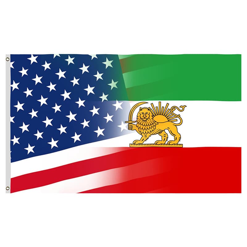 America and Old Iran Flag 3X5FT Amazon Cross-border Iran Flag Outdoor Decorative Banner