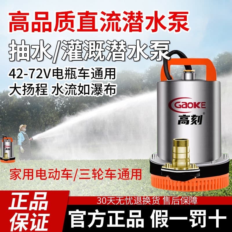 DC submersible pump 48V60V72V electric vehicle universal pump small irrigation home agricultural marine water pump