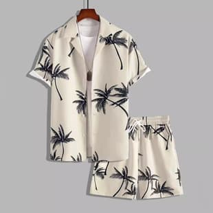 Summer 3D Digital Print Shirt Men's Beach Shorts Shirt Set Hawaiian Casual Sports Custom Photo