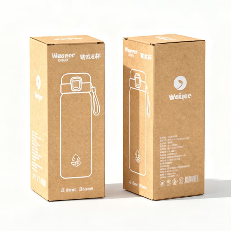 Custom Kraft Paper Packaging Box for Mugs and Water Bottles, Corrugated Gift Box for Stainless Steel Thermos, Color Customization