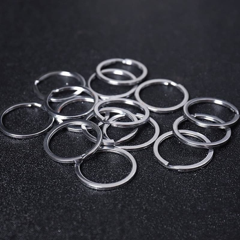 Key Ring Flat Ring Metal Key Chain DIY Handmade Jewelry Accessories Metal Hanging Chain 30mm