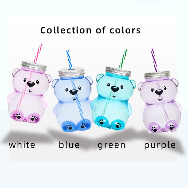Cross-Border Temu Shein Hot Selling Bear Water Cup Juice Cup Popular Bear Shape Cup Multiple Colors Portable Wholesale