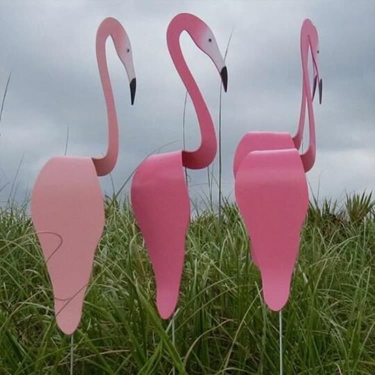 Cross-border Swirl Bird Flamingo Ornament Metal Craft Creative Simulation Animal Outdoor Garden Landscape Decoration