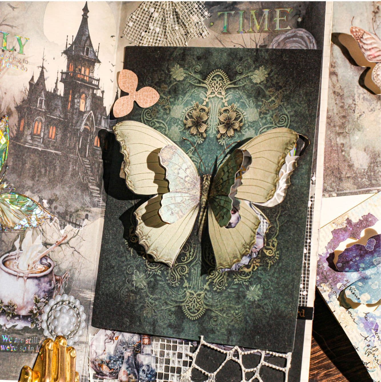 Paper Ink In-Stock Wholesale Huajianpian Series Material Paper Creative Stickers DIY Student Journal Stickers Huashi