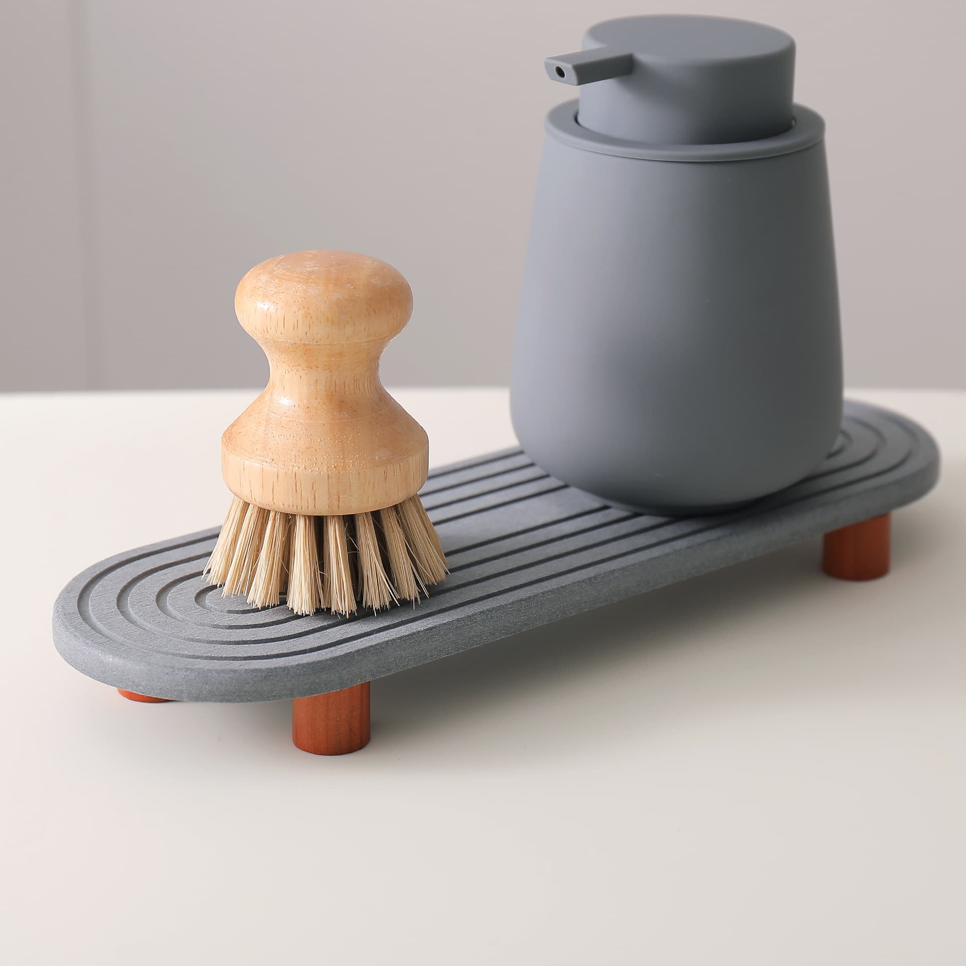 Cross-border Kitchen Drying Mat Bamboo Foot Water Absorbent Mat Bathroom Countertop Mat Cup Coaster Sink Drain Mat Soap Holder