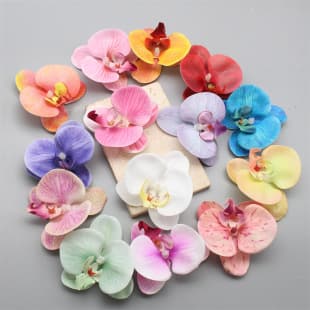 DIY Artificial Flower Materials Phalaenopsis Flower Head Film 3D Printed Phalaenopsis Artificial Flower Head Ornament Hair Flower