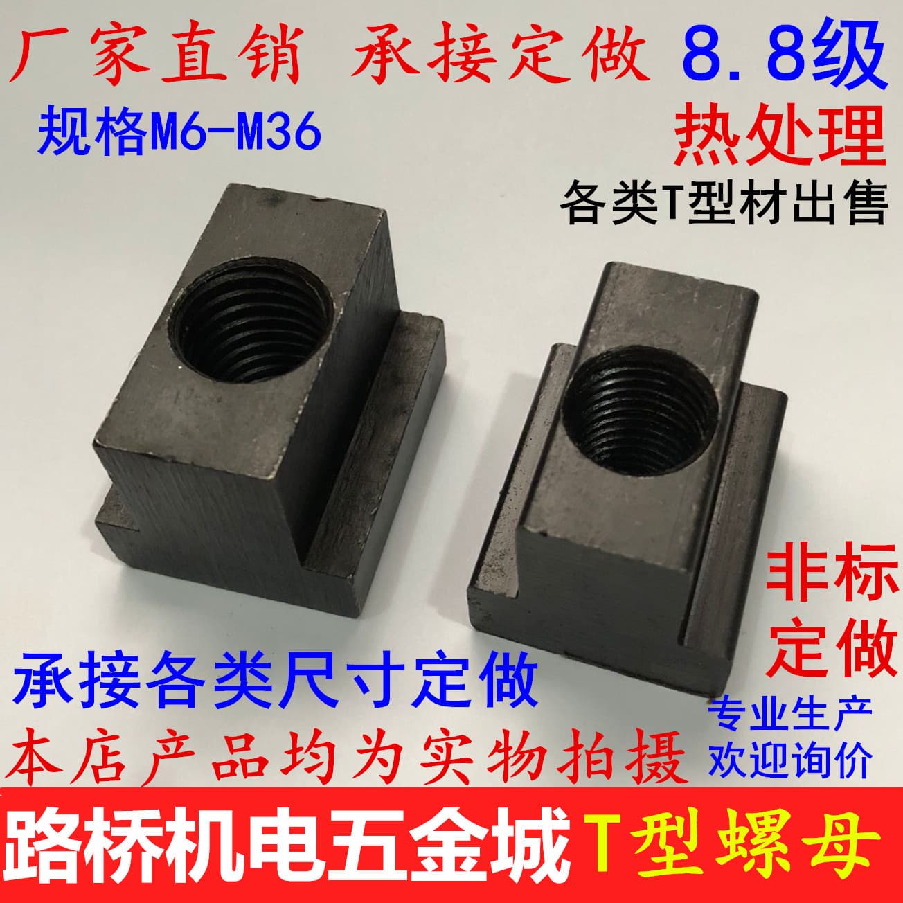 T-Nut Block / T-Nut M6 M8 M10 M12 M14 M16 M18 M20 M24-M36 Clamping Plate Slot Nut Hardened