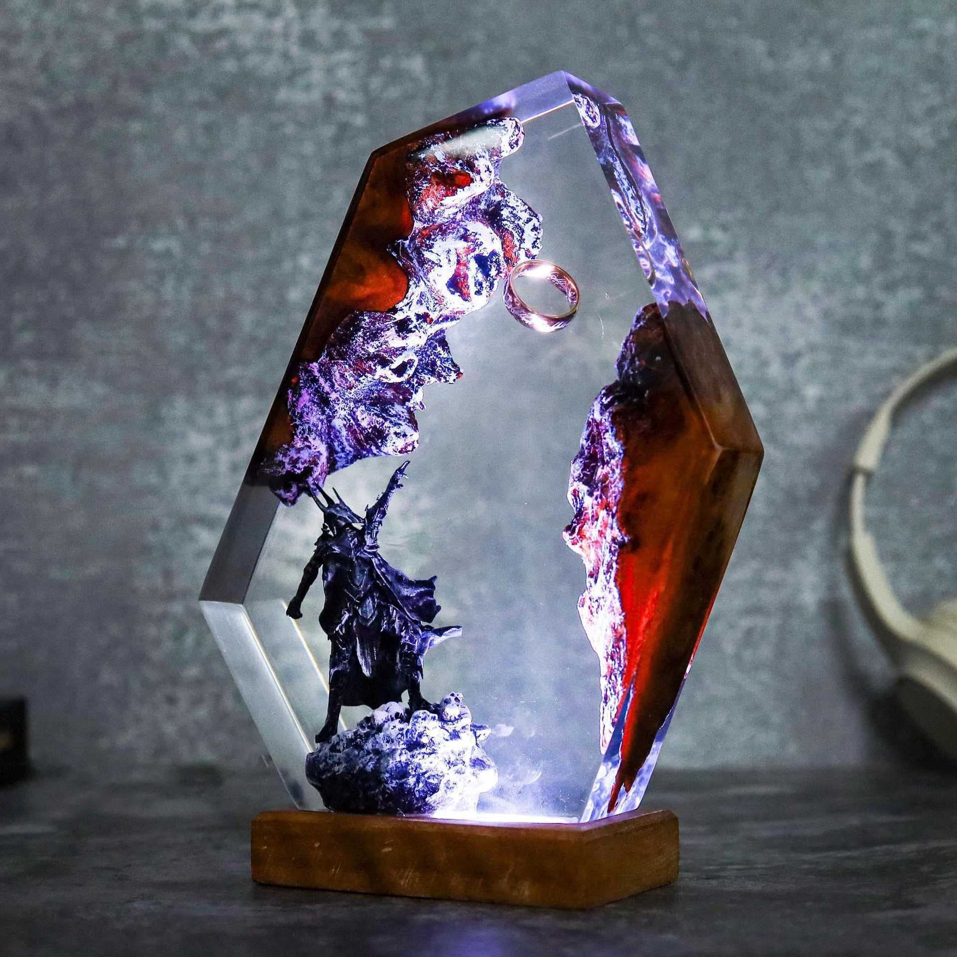 Amazon Hot Selling Lord of the Rings Night Light Dark Lord of the Rings Epoxy Resin Lamp Decorative Creative Birthday Gift