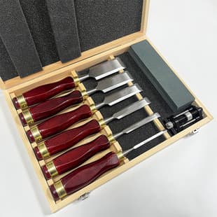 Premium 8PCS Wood Chisel Set with Large Beech Wood Handles in Wooden Box, Woodworking Chisels, Wood Carving Tools