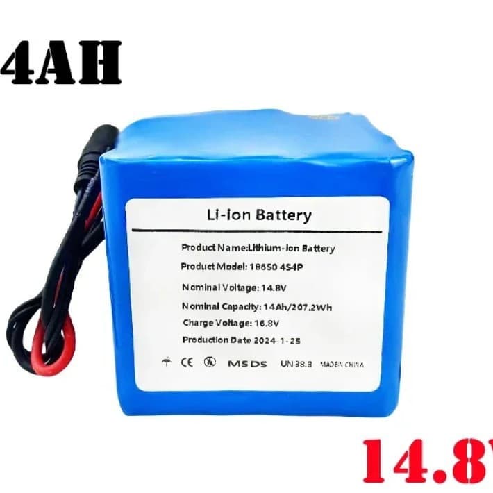 18650 Battery Pack Night Fishing Lamp Heater Mining Machine Amplifier Battery with BMS 14.8V 14Ah 4S4P