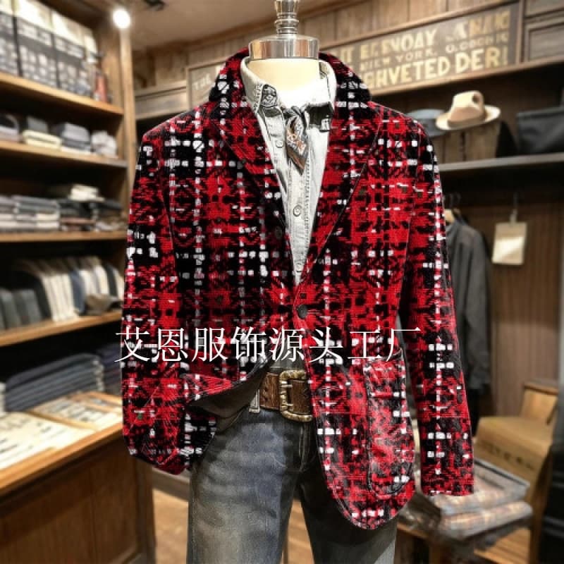 Cross-Border New Style Suit Jacket Men's Jacket Notched Lapel Suit