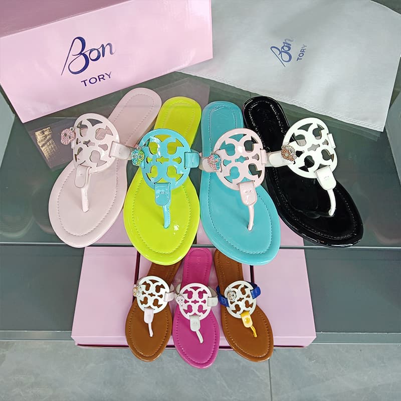 Bonbon Slippers Women's TB Slippers Flip-Flops Beach Sandals Cross-Border Foreign Trade Flip-Flops Wholesale Slippers