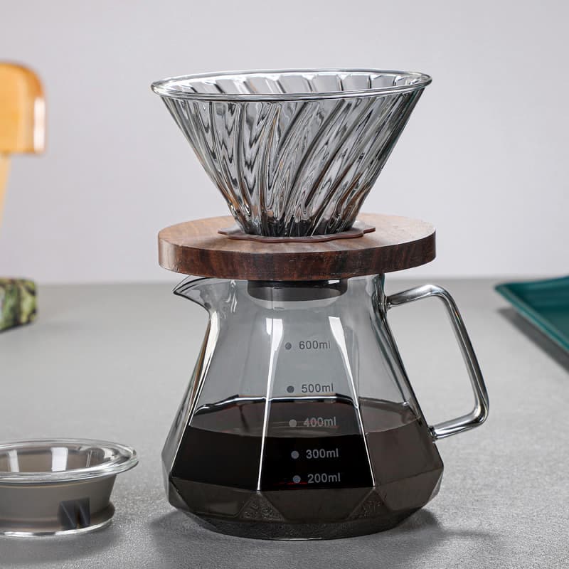 Hand-Poured Coffee Carafe Drip Filter Cup Cloud Pattern Hand-Poured Coffee Set Pattern Brewing