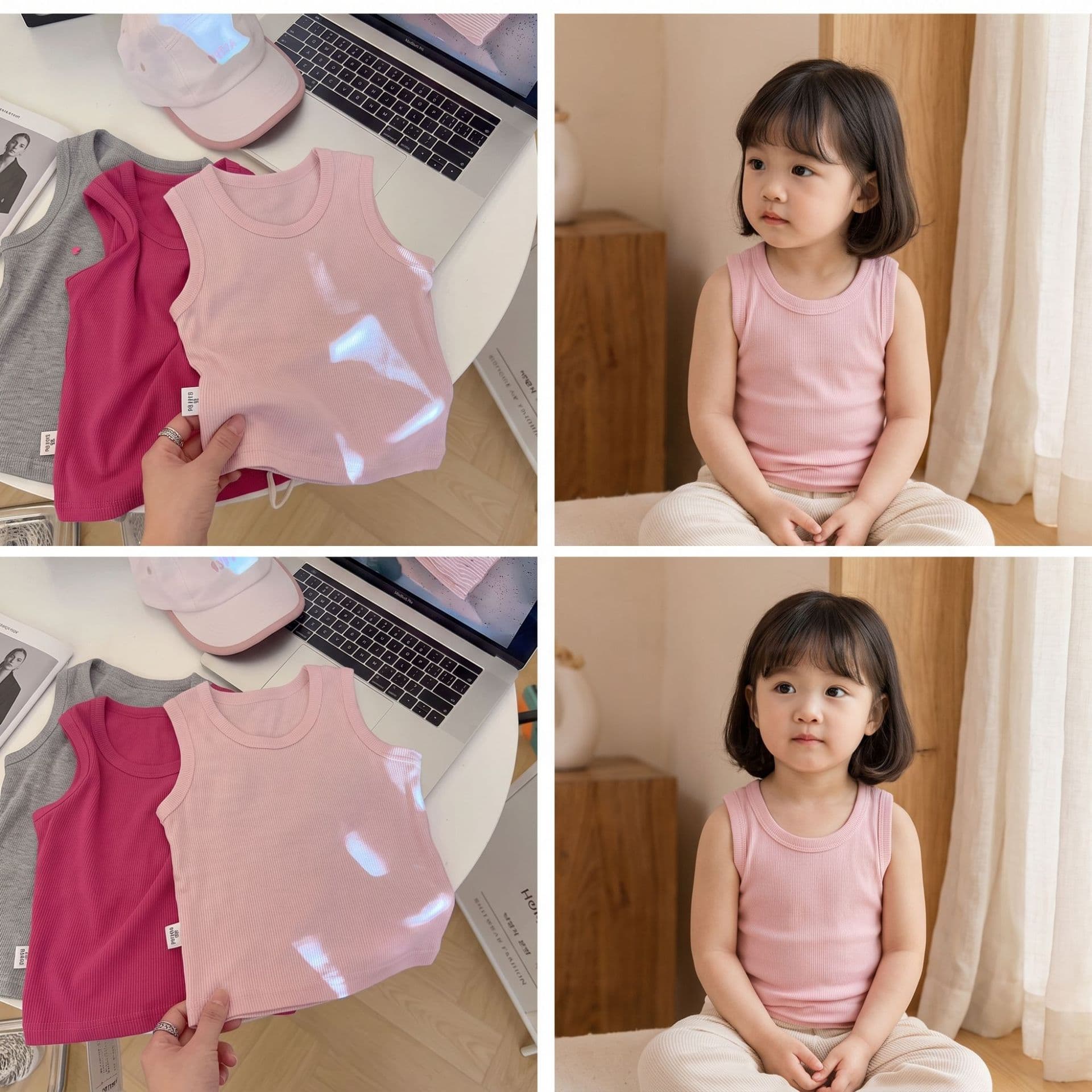 Summer Dopamine! Kids' Solid Color Macaron Vest, Thin Round Neck Undershirt for Boys and Girls, Baby Sleeveless T-Shirt