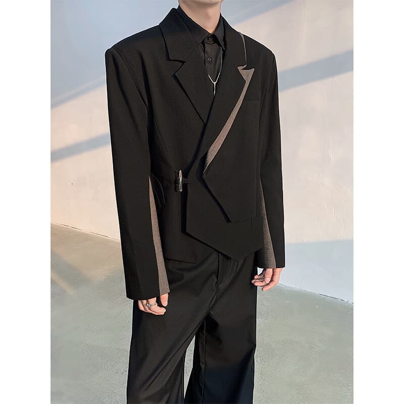 In Stock! 25 Deconstructed Design Equestrian Double-Layer Collar Short Blazer XZ83-5168
