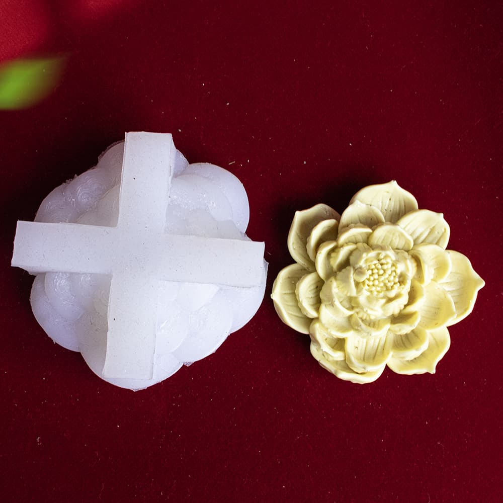 Double water lily mold scented candle silicone mold DIY plant water lily handmade soap plaster ornament mold