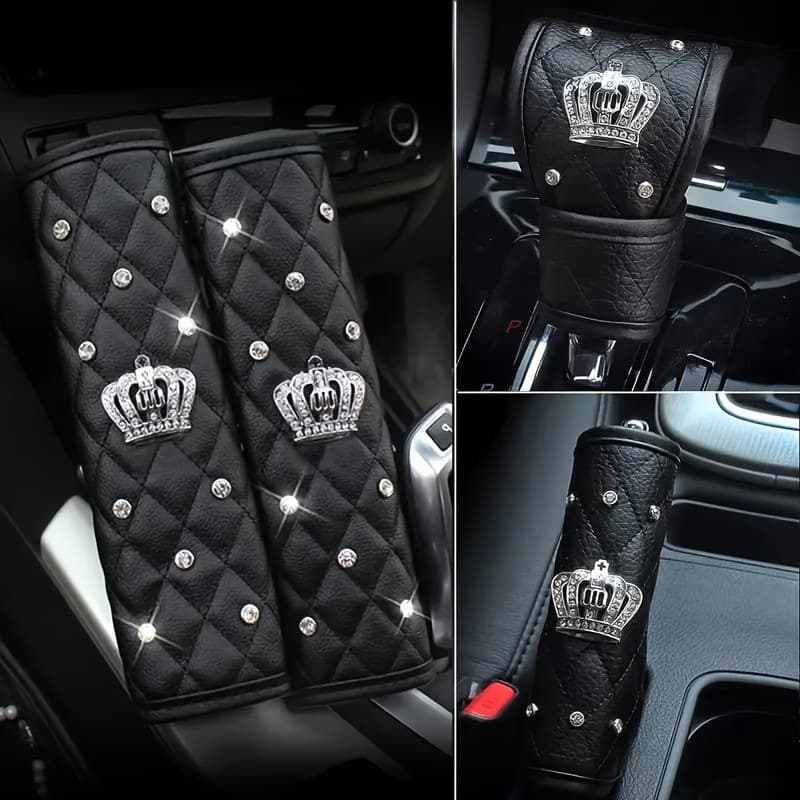 South Korea car seat belt shoulder pad car shoulder pad crown diamond cross-border explosion seat belt handbrake gear sleeve