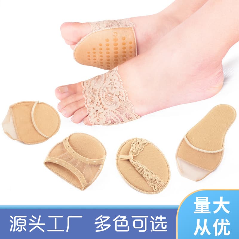 Women's half sole socks, ultra-soft high heel silicone pads, invisible anti-slip pain relief foot protectors for sandals and forefoot.