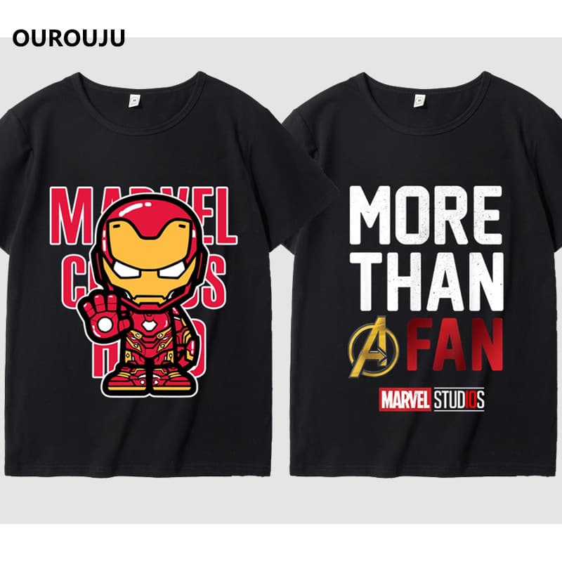 Marvel 10th Anniversary T-Shirt Men Avengers 4 Iron Man Short Sleeve Student Kids Clothing