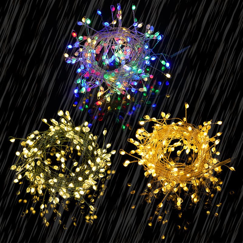 Firecracker Light String Plug-in Solar LED Copper Wire Lights Centipede Legs String Lights Cross-border Christmas Decoration Waterproof Colorful Lights