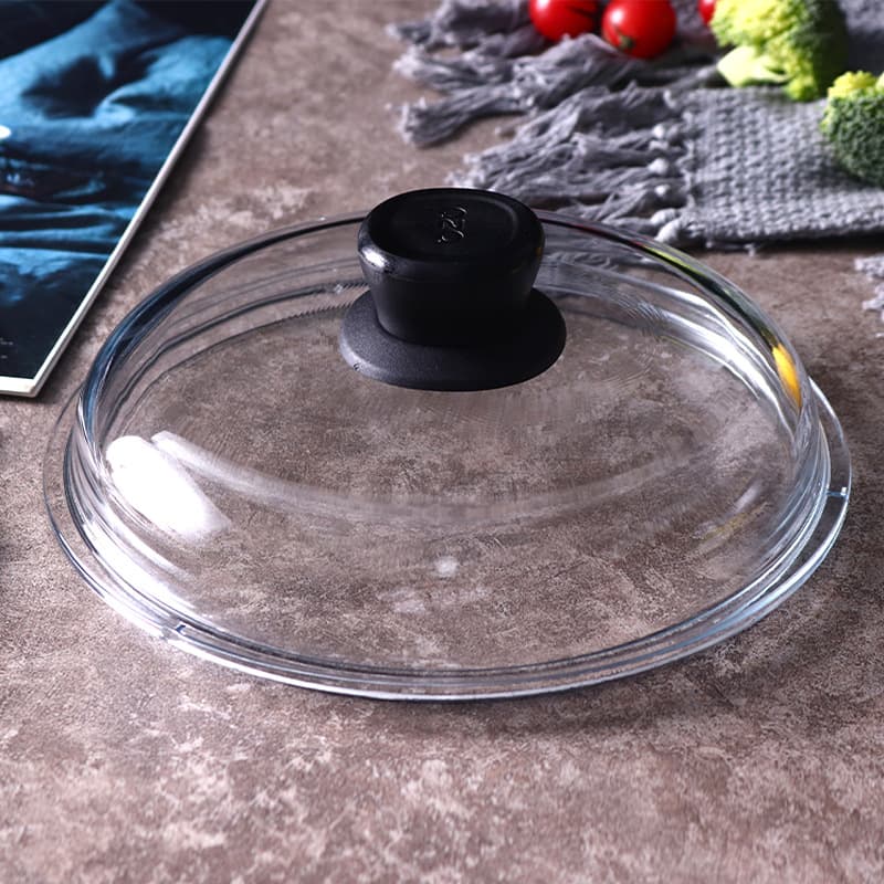 Round Glass Lid High Borosilicate Glass Lid Transparent Visible Anti-Overflow Anti-Boil Heat Resistant Explosion-proof