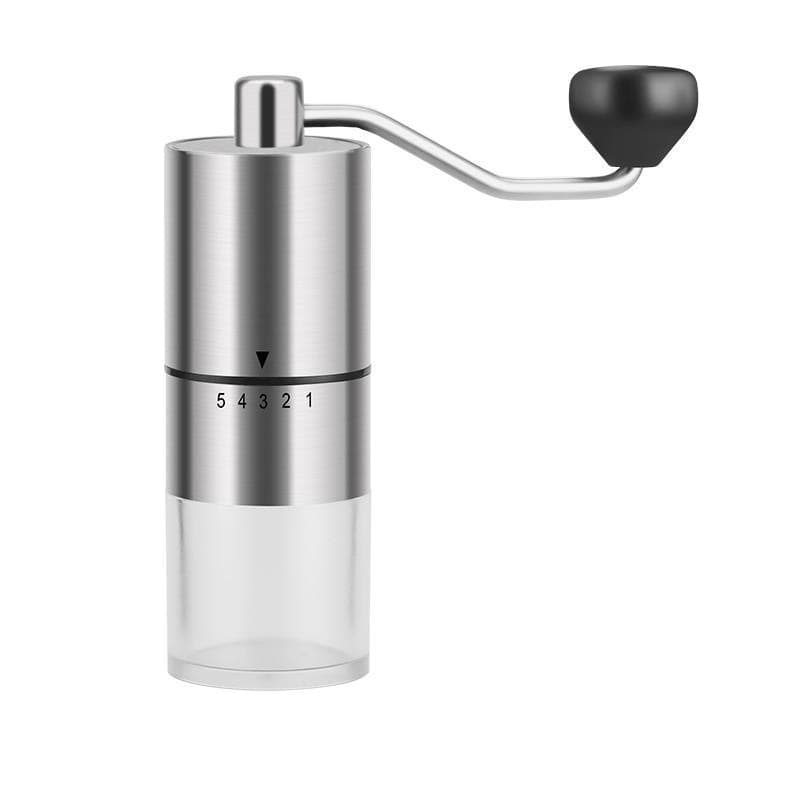 Hand-crank Portable Coffee Grinder Stainless Steel Manual Grinding Tool Small Home Use External Adjustable Wood Grain
