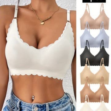 Amazon US/EU Best-Selling Seamless Ice Silk Bra with Wave Edge, Wire-Free Push-Up and Lift Women's Bra
