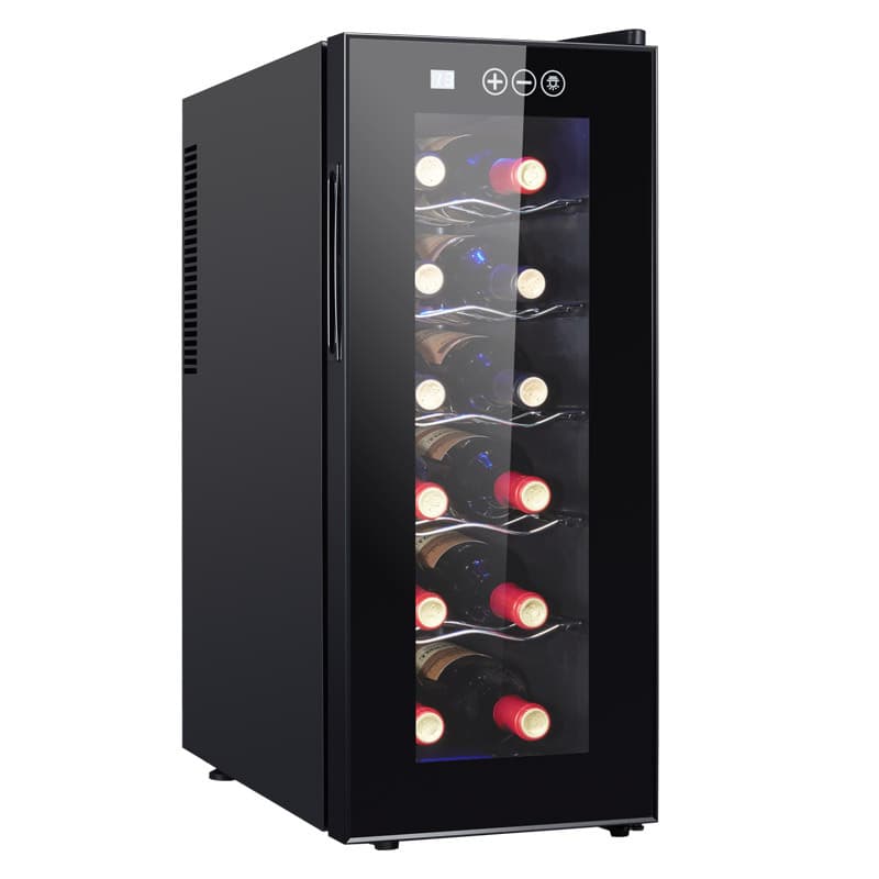 Cross-Border Export 12-Bottle Red Wine Cabinet, Constant Temperature Wine Cooler, Home Electronic Cooling Vibration-Free Wine and Cigar Fridge