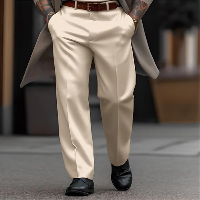 Men's Formal Solid Color Fashion Street Daily Outdoor Loose Straight Suit Pants